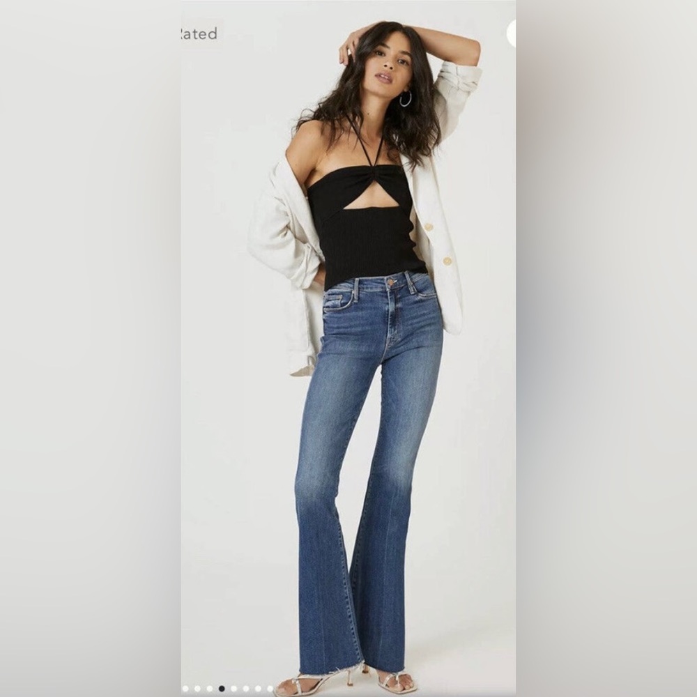 Mother Jeans The Weekender Mid-Rise Flare Blue Denim Women's Size 23